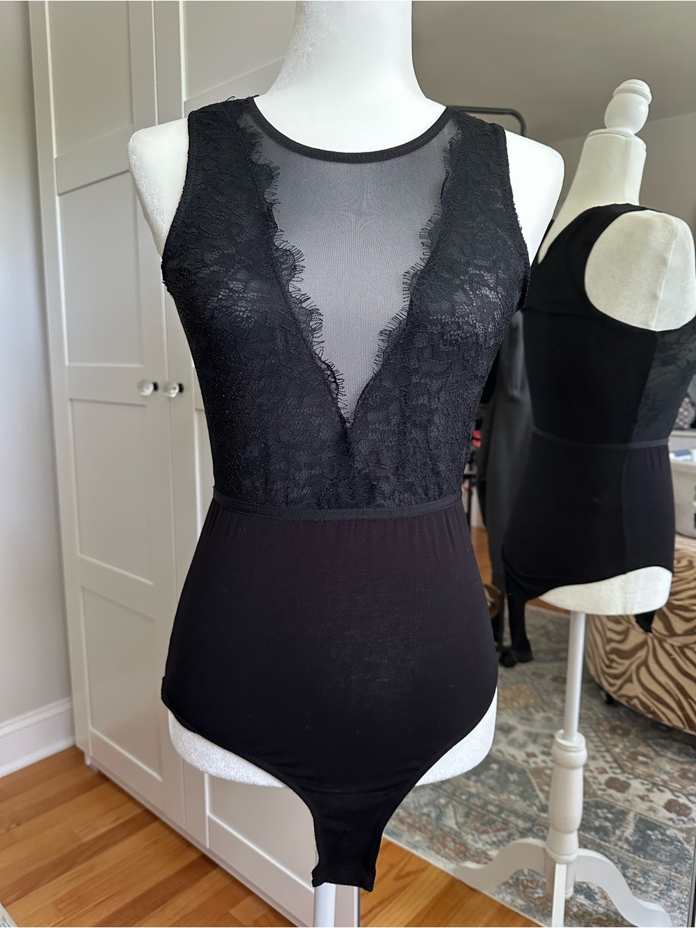 Tahari Women's Black Bodysuit